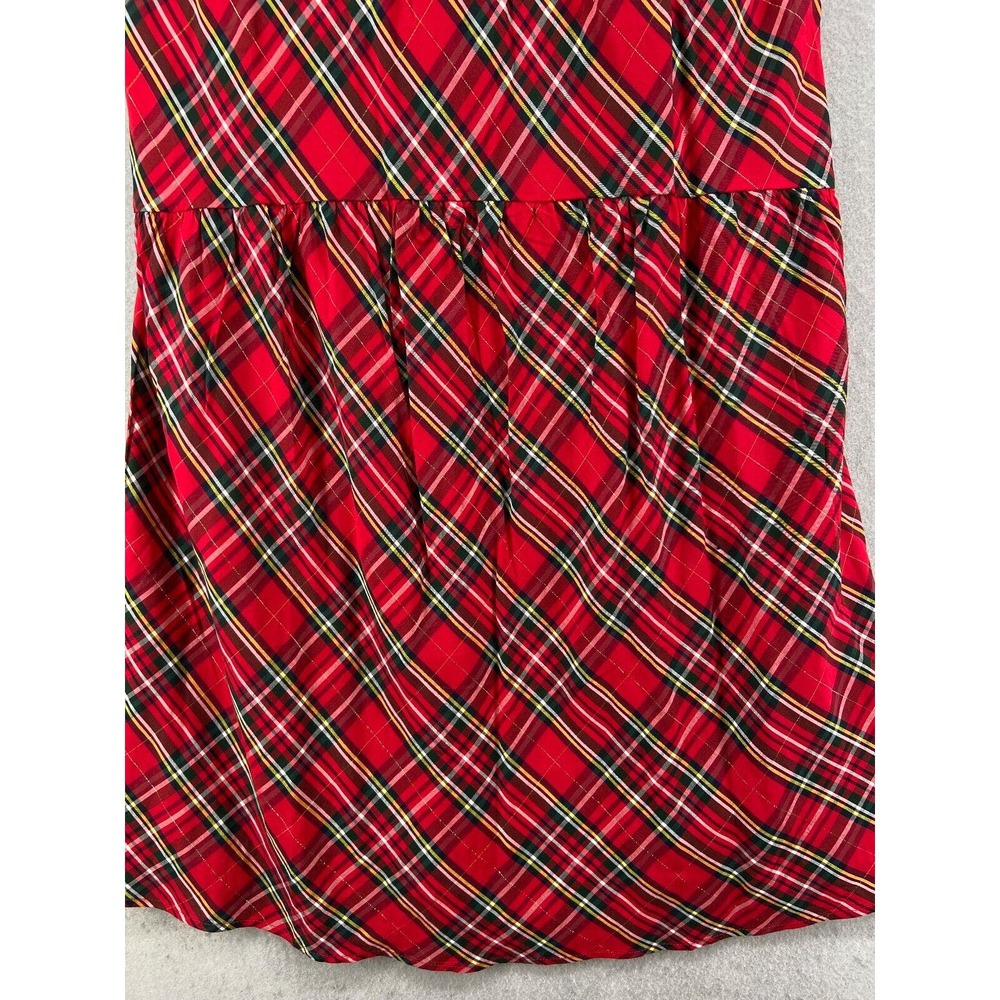 NWT Vineyard Vines Dress Girls Sz 4 Red Tartan Plaid Ruffle Cap Sleeve Midi - Picture 2 of 15